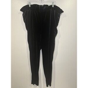 Eloquii Pants Womens 22 Black Velvet Elastic Pants Holiday‎ Festive Career Party